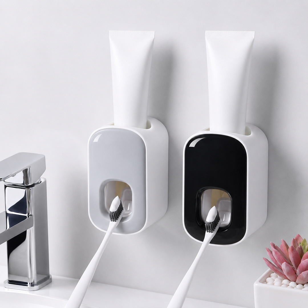 Automatic Toothpaste Dispenser Wall Holder Bathroom Set