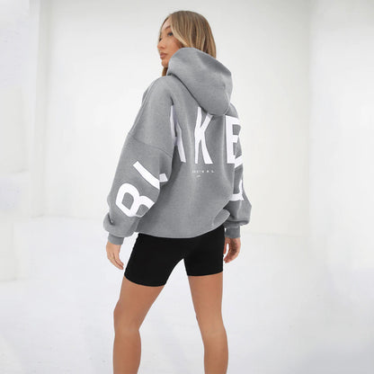 Printed Thickened Hoodie - Plush Street Fit, Bold Print