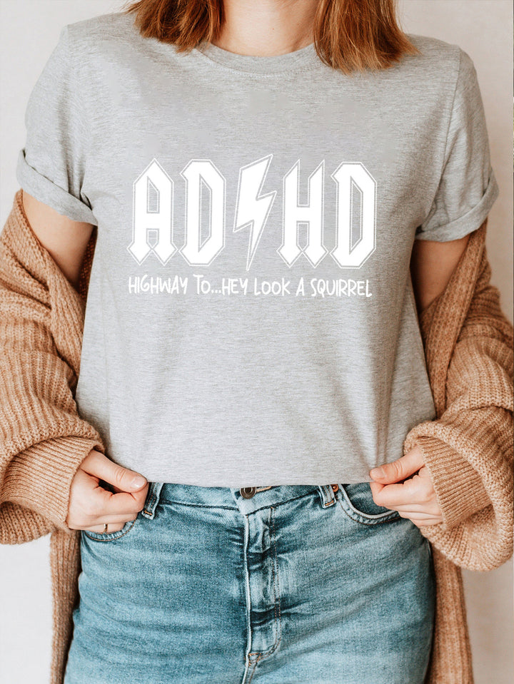 AD/HD Women Cotton T Shirt Iconic Rock Style Wear Now !