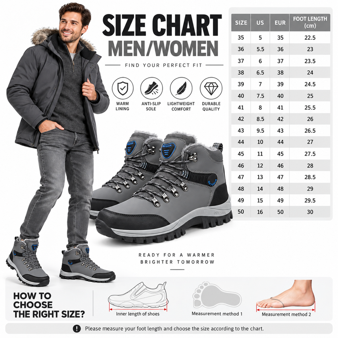 Botas de Nieve Invierno Hombre - Cálidas y con Agarre
