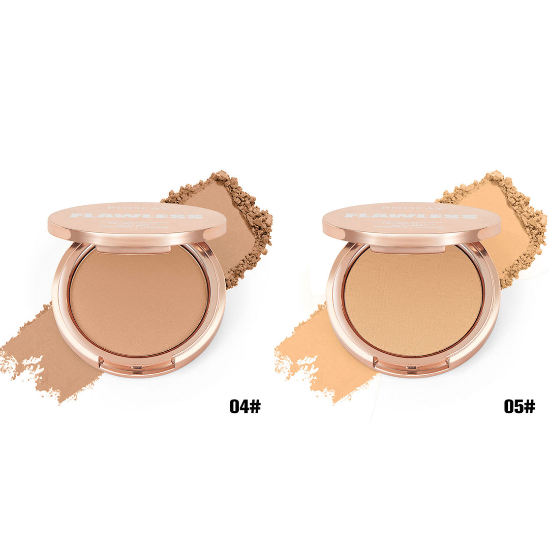 Two compact powders with rose gold casings on a white background