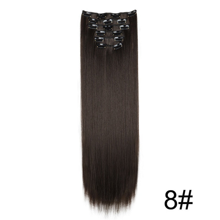 Long Straight Hair Extensions Seamless 60cm Clip In Set