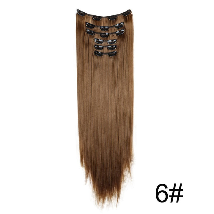 Long Straight Hair Extensions Seamless 60cm Clip In Set