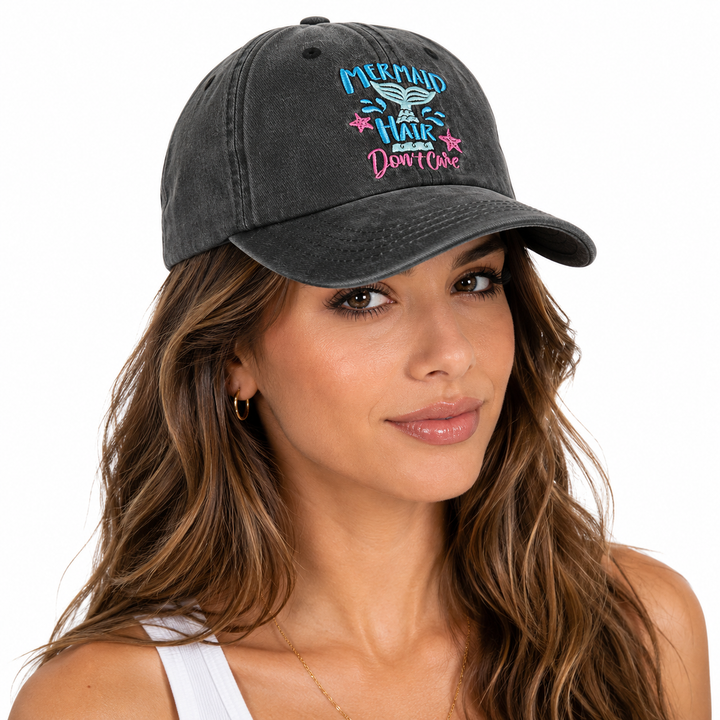 Cotton baseball cap 2-pack with cute cow embroidery, washed finish, curved visor and adjustable buckle for casual wear today!