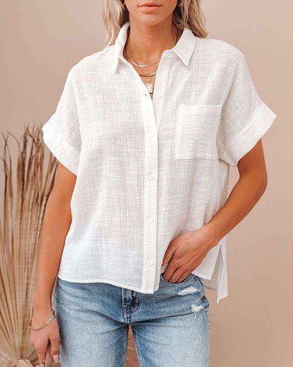 Linen Cotton Shirt for Women – Chic Summer Button-Up