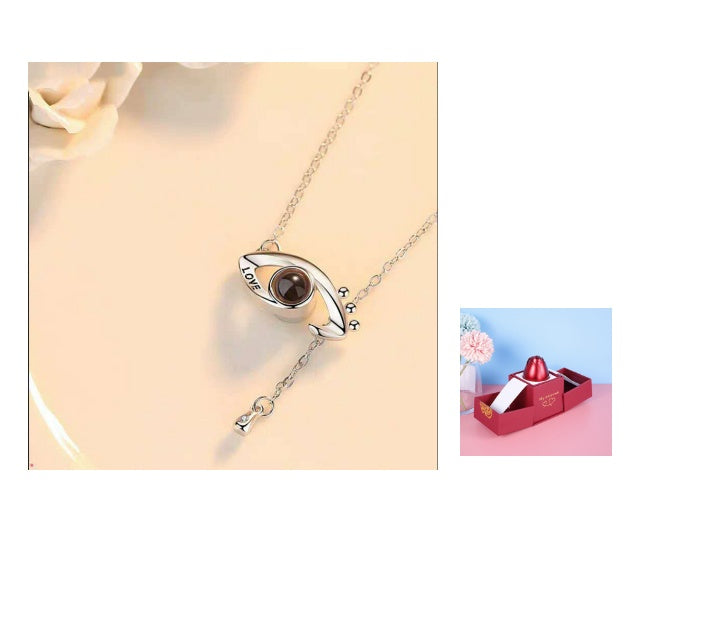 Metal Rose Necklace Gift Box for Valentine Jewelry Love