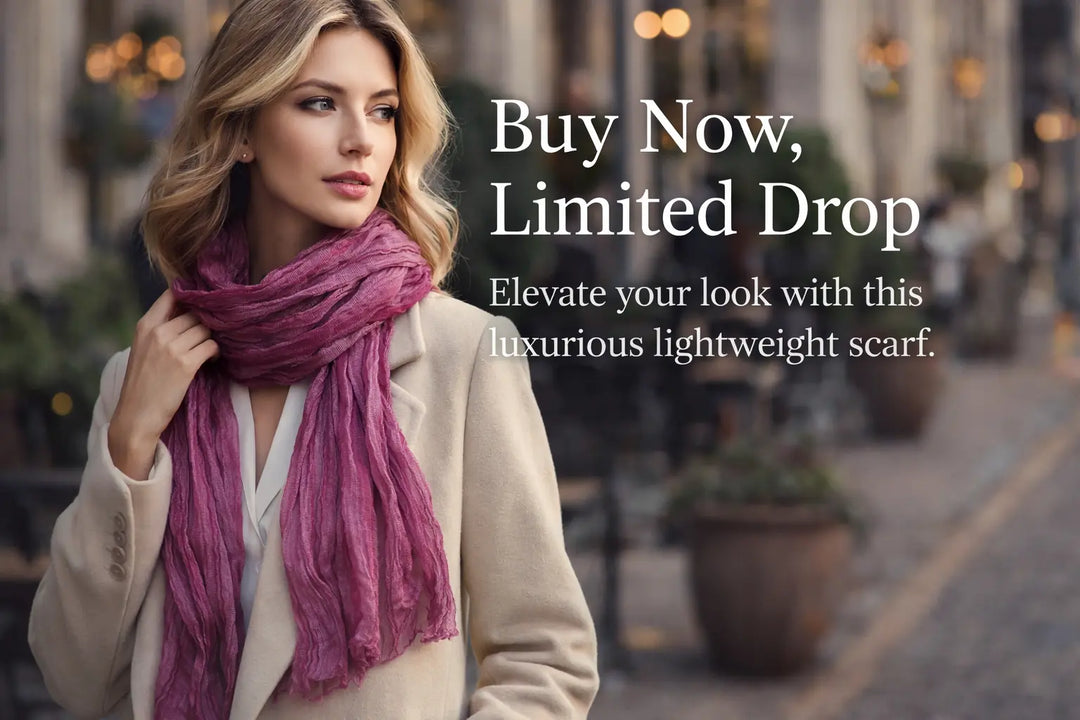 Minimalist grey scarf layered with trench coat urban styling