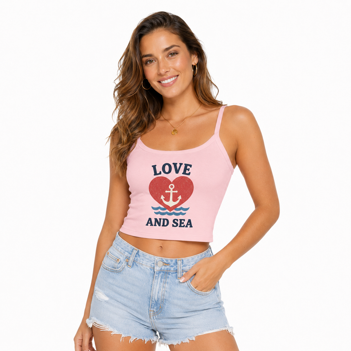 Women’s summer tank top with playful sea-inspired graphic
