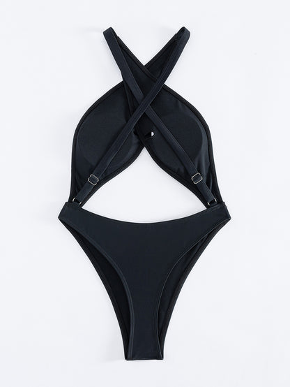 one piece bikini royal blue sexy minimalist design for poolside styling

