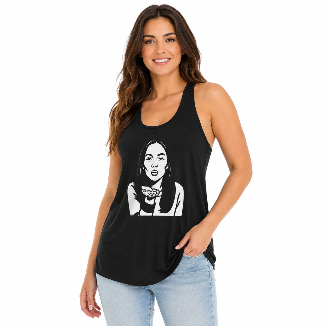 Yoga tank top women with racerback straps and airy silhouette