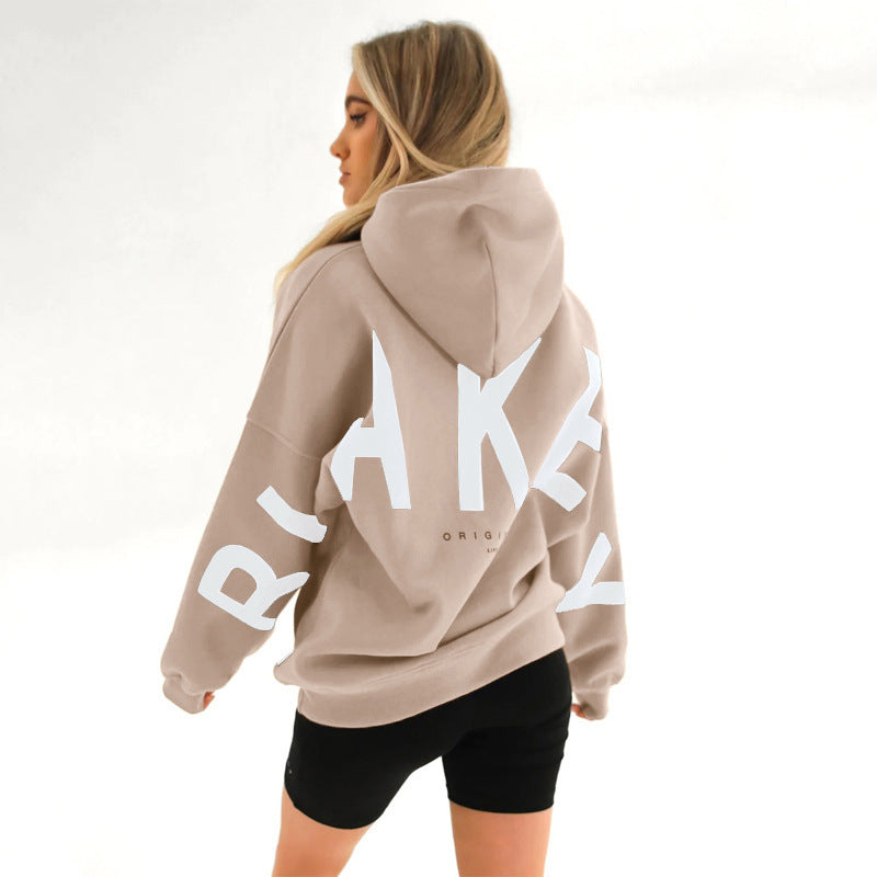 Printed Thickened Hoodie - Plush Street Fit, Bold Print