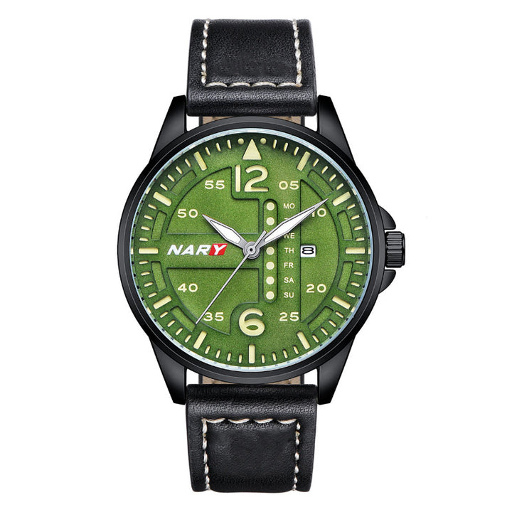 men quartz watch premium alloy case refined everyday wear detail