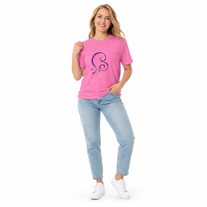 Elegant swirl unisex tee shown as a versatile graphic gift for adults who appreciate classic lines and refined casual styles.
