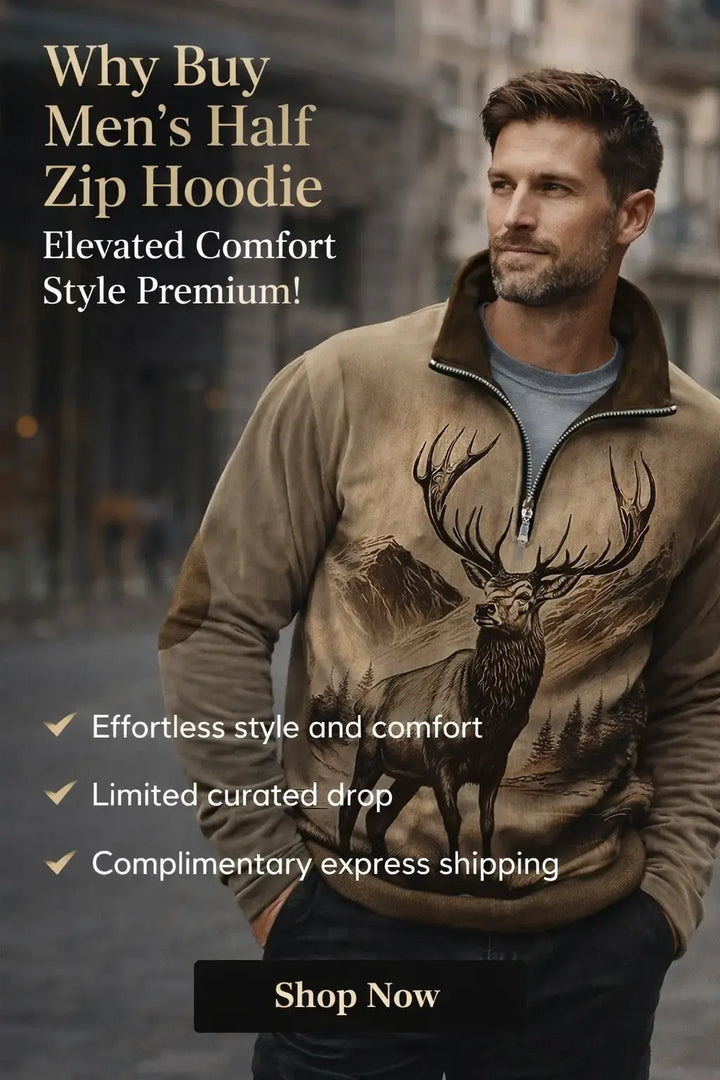 half zip sweatshirt men showing collar structure and zipper detail