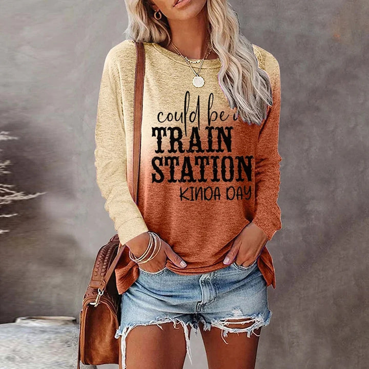 Women’s Retro 3D Print Long Sleeve T-Shirt Street Style