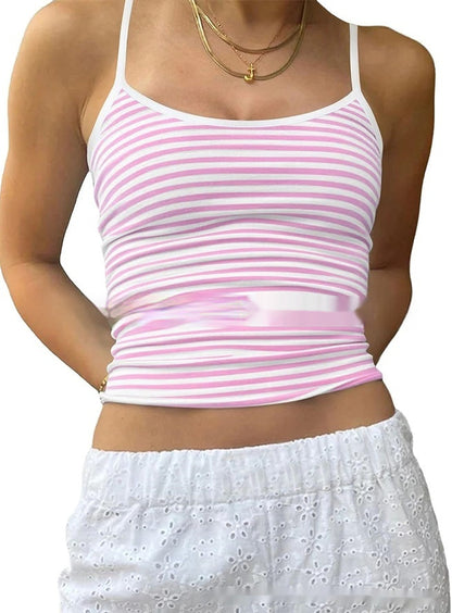 slim fit striped camisole innerwear sheer shirt layering