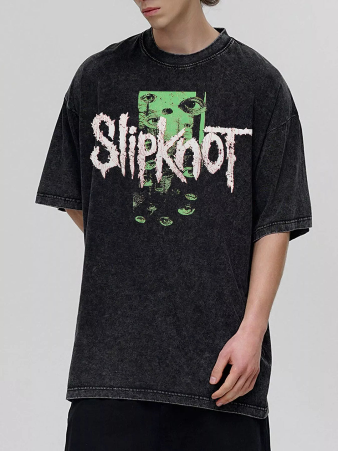 cotton oversized tee neckline detail showing ribbed collar and structured stitching