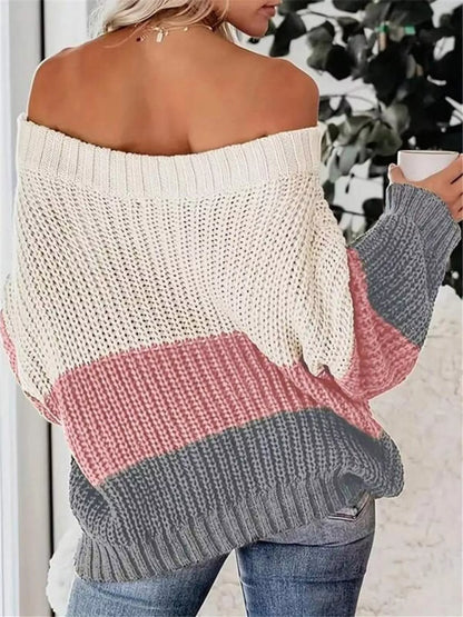 color block sweater women clean modern knit design