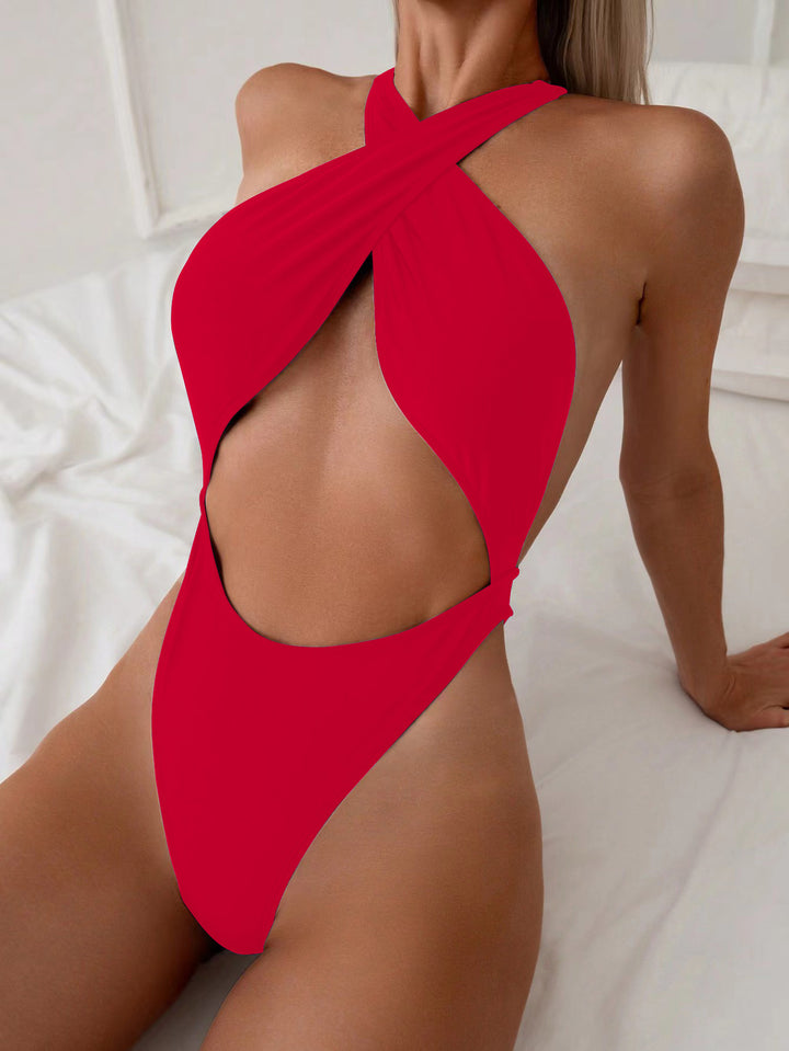 sexy one piece swimsuit elegant minimal design for resort looks
