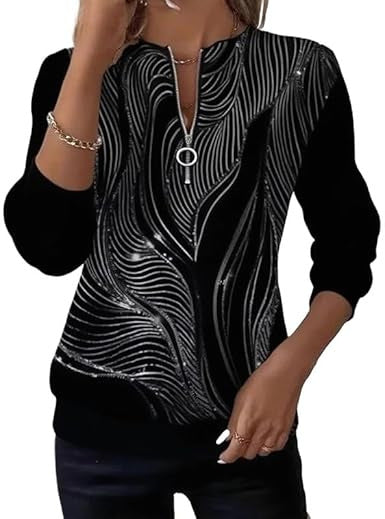 Christmas Print Women Sweatshirt Loose Winter Fleece Top