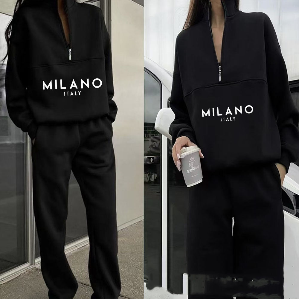 women's hoodie jogger set elastic waist adjustable drawstring