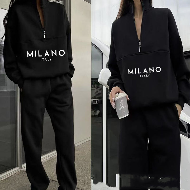 women's hoodie jogger set elastic waist adjustable drawstring