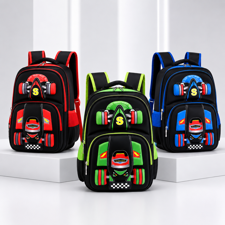Trolley for Backpack Boys 3D Car School Bag With Wheels