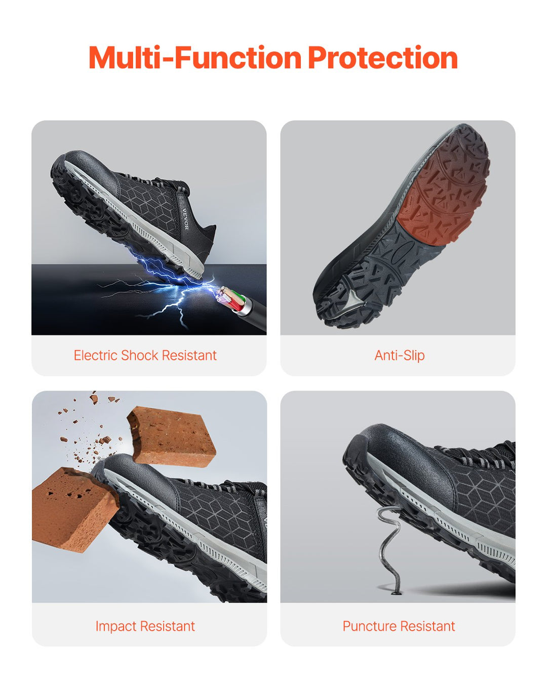 Men's Steel Toe Shoes Lightweight Wide Safety Fit Ready