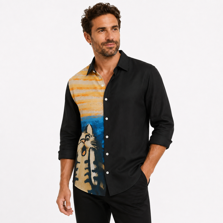 Men’s printed long sleeve shirt for travel, weekends and relaxed outfits