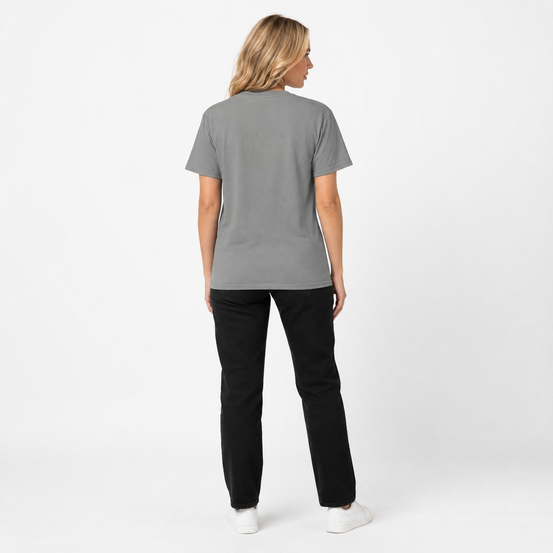 Statement graphic T-shirt styled with denim for a casual streetwear outfit that keeps the bold No Rules message at the center
