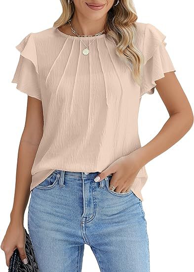 Summer Pleated Business Top Elegant Office Fit Premium!