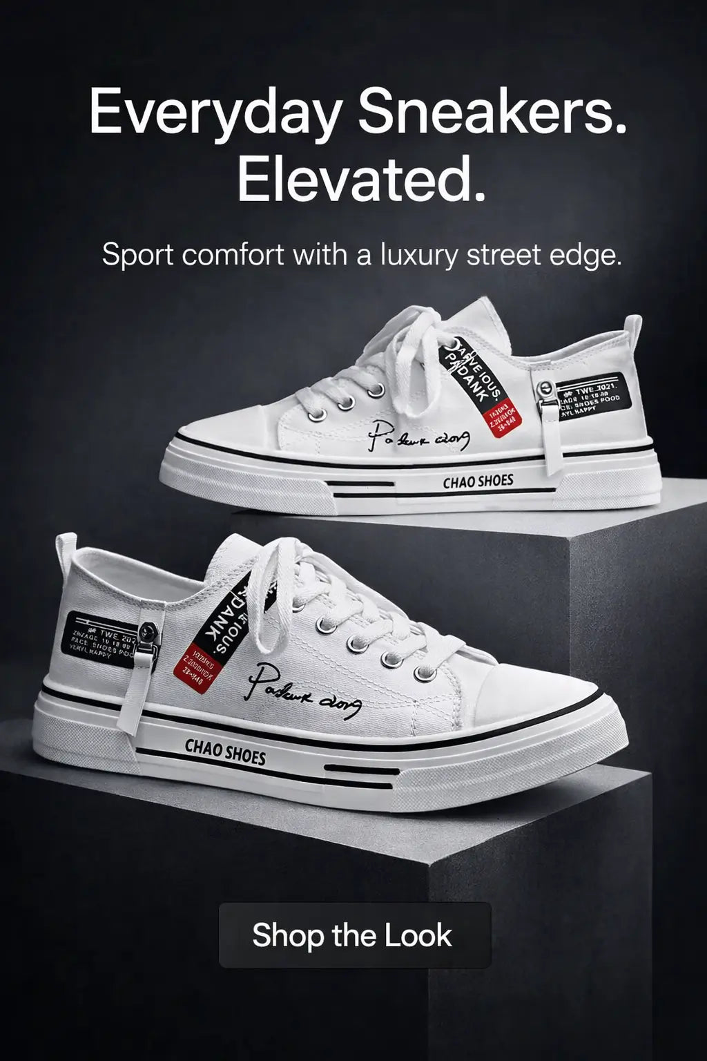 casual canvas sneakers for men Korean style low top street shoes
