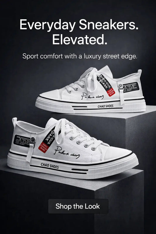 casual canvas sneakers for men Korean style low top street shoes
