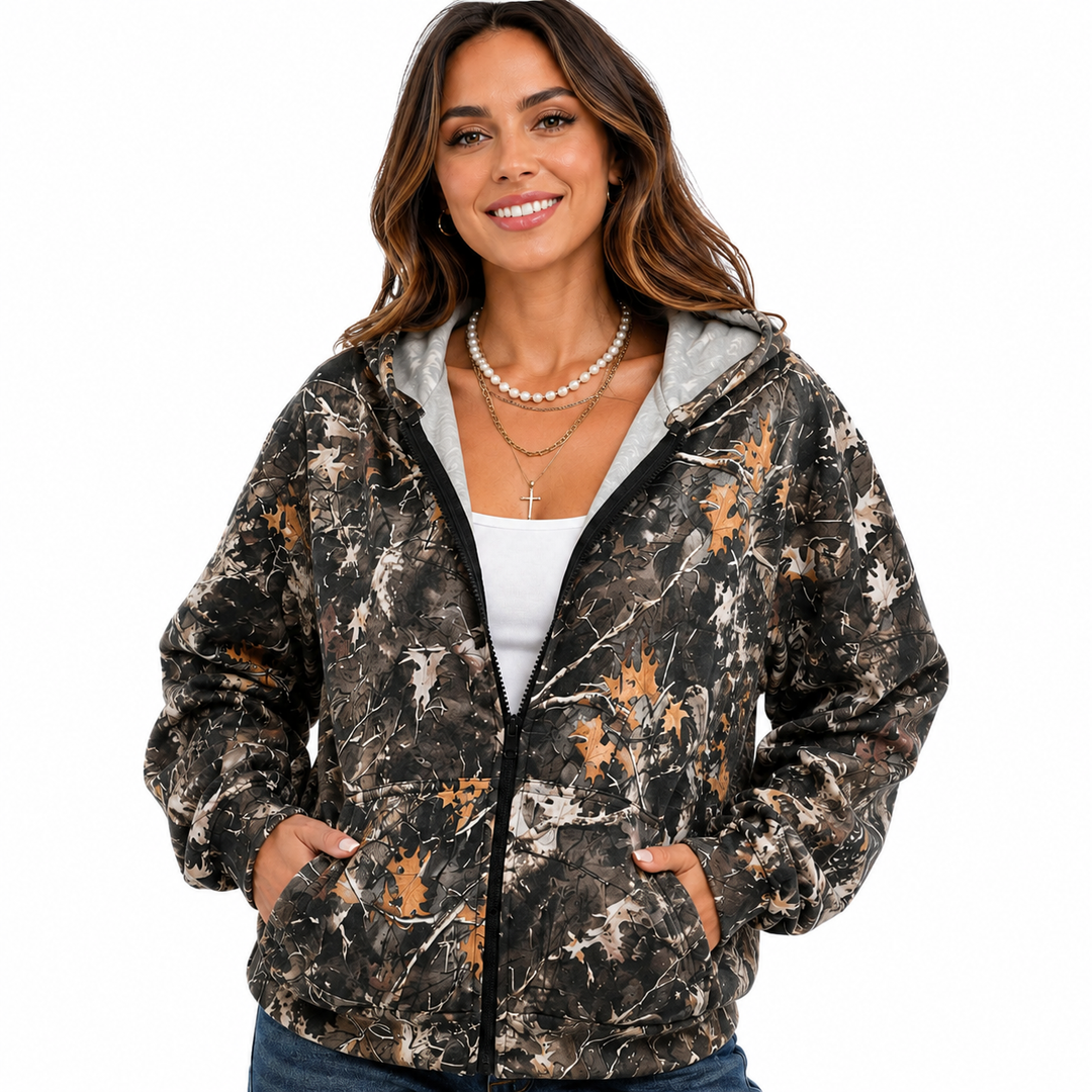 Printed vintage hoodie women can wear with leggings, cargo pants, or denim for travel and relaxed weekend outfits.