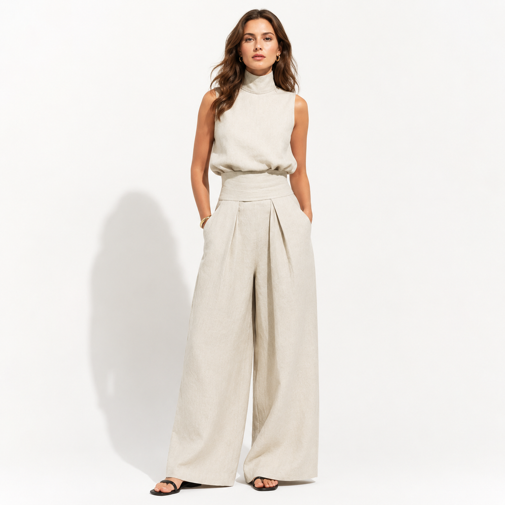 Sleeveless Two Piece Set Chic Summer Wear
