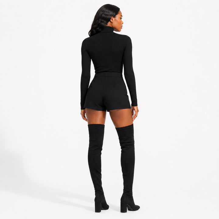 Over the knee boots for women with a sculpted stretch fit, tall shaft, square toe and balanced chunky heel silhouette design.