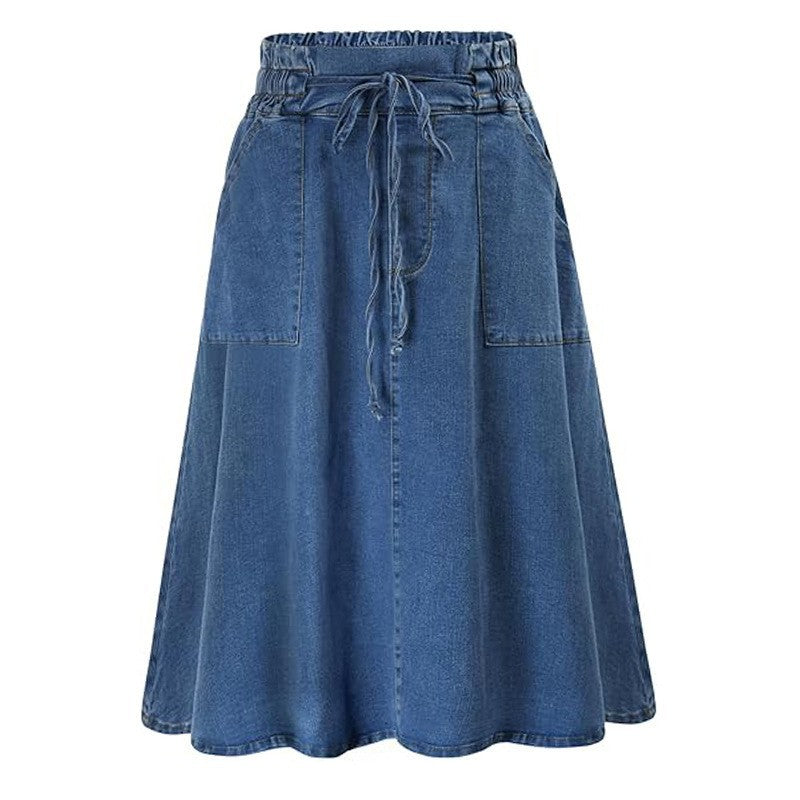 cotton denim skirt texture detail lightweight look
