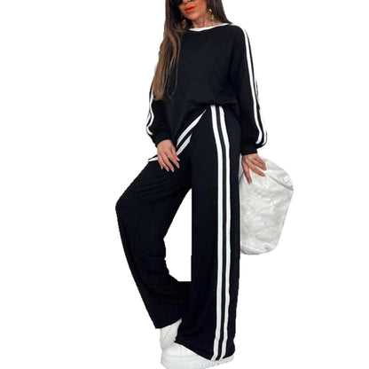 Women's Striped Two-Piece Loungewear Set – Soft & Chic