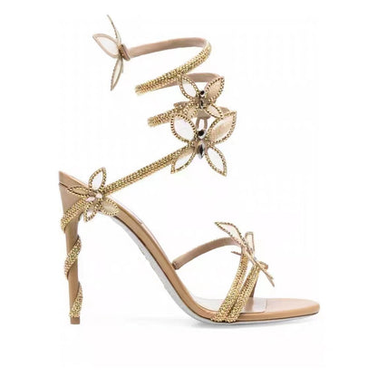 Women's Rhinestone Stiletto Sandals Roman Elegance Heels