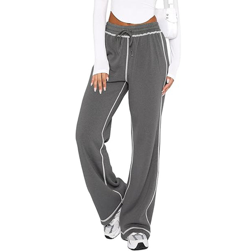 women’s cotton wide leg sweatpants monochrome outfit combination
