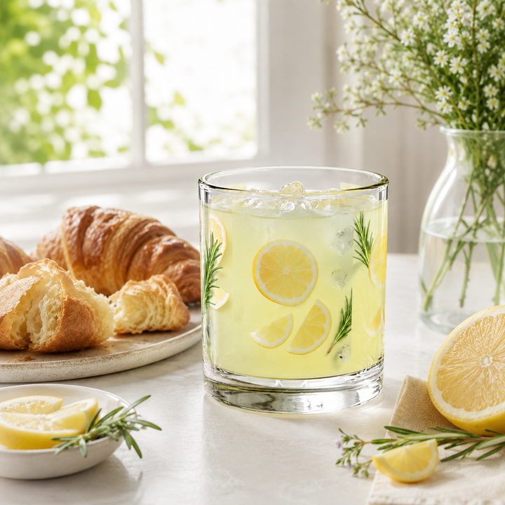 10oz glass mug for tea, coffee, lemonade, and gift-ready drink styling