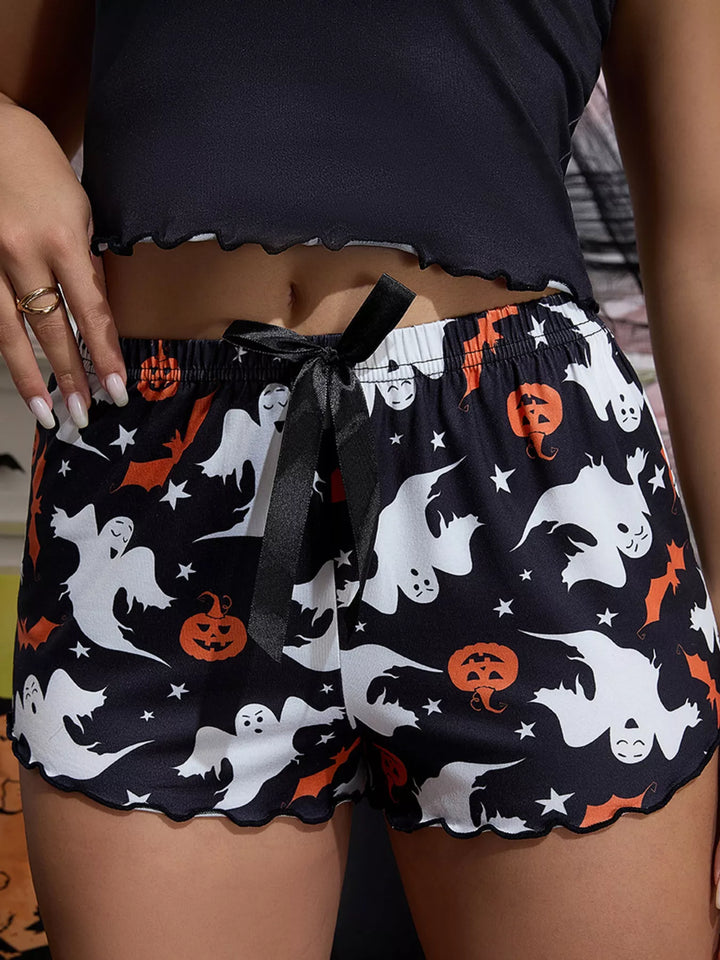 black ghost pumpkin cami and shorts set product gallery image