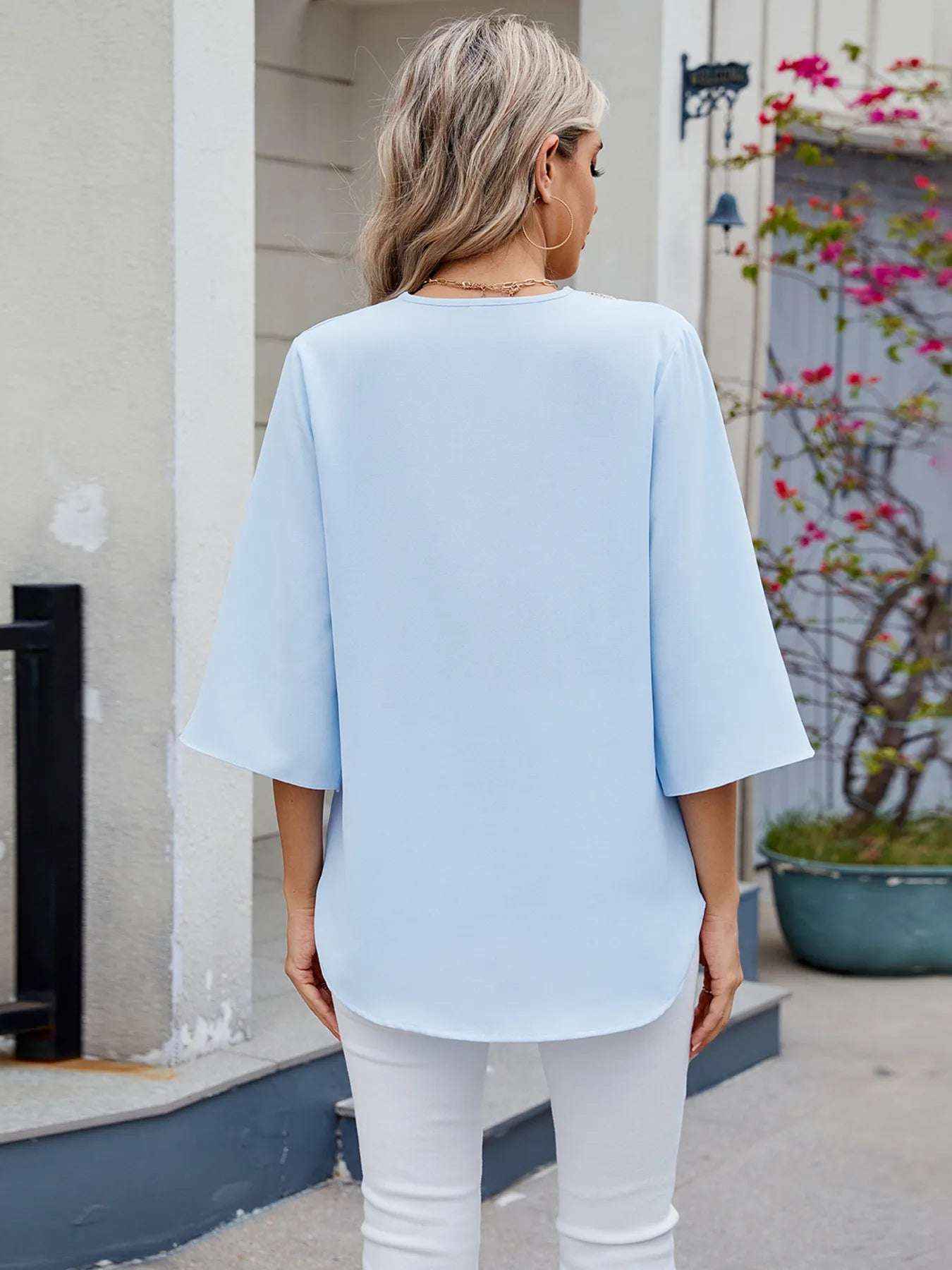 Elegant Lace V-Neck Blouse for Women