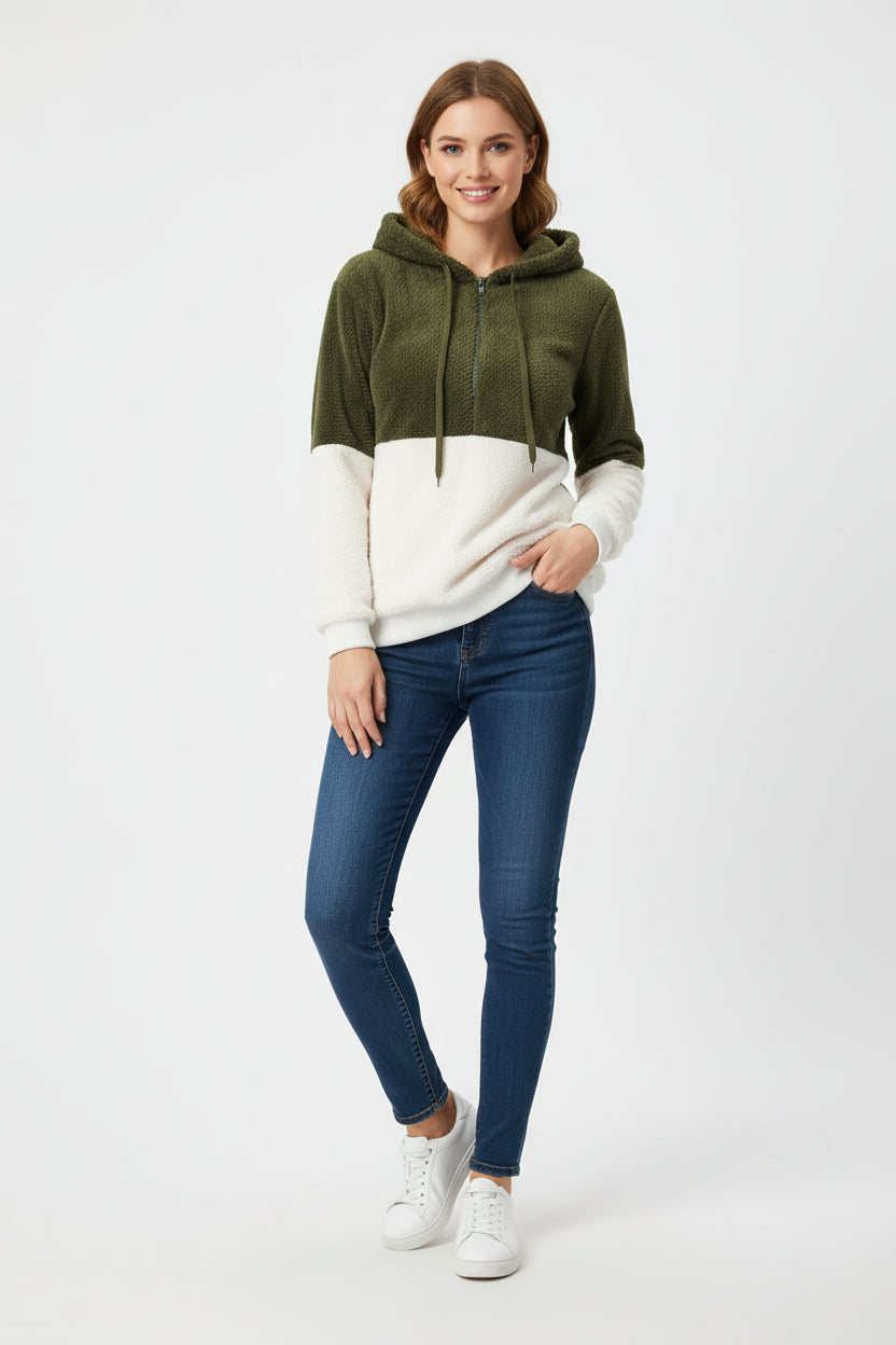 casual hooded sweater jacket women streetwear autumn outfit