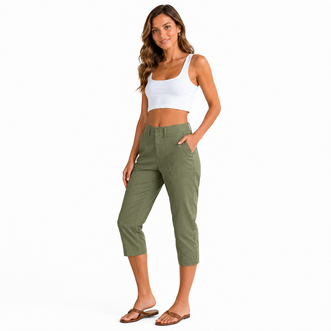 High Waisted Cropped Pants for Women Elegant Summer Fit
