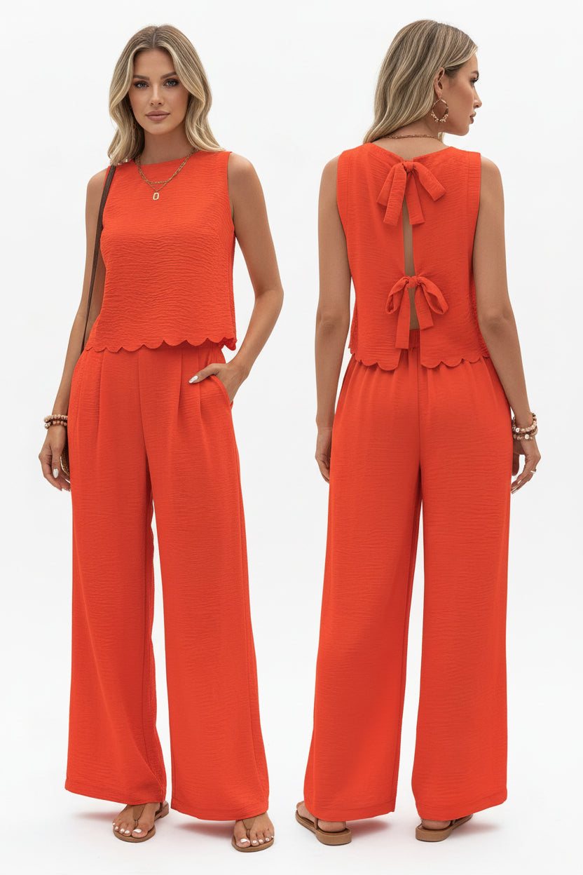 sleeveless vest pants set black minimalist outfit elegant casual styling