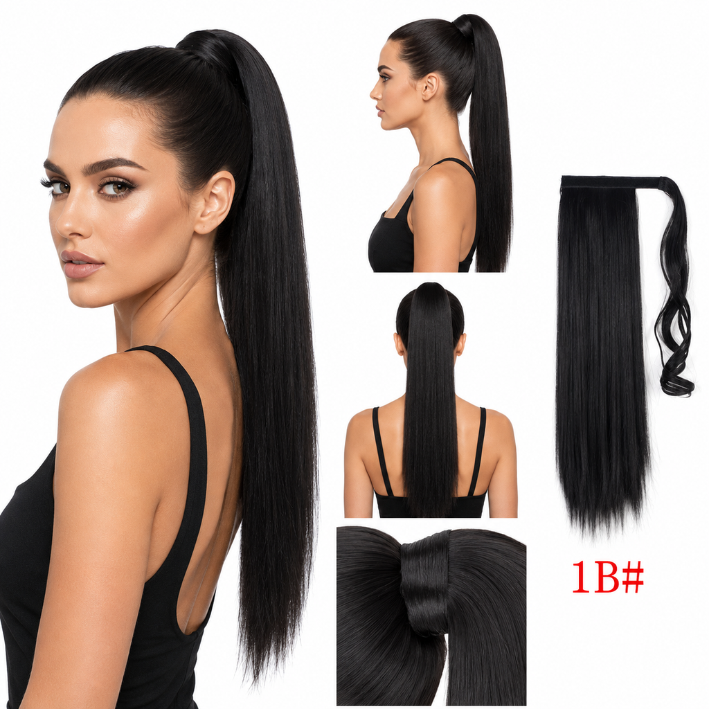 Clip In Ponytail Hair Extensions 24 Inch Straight Style