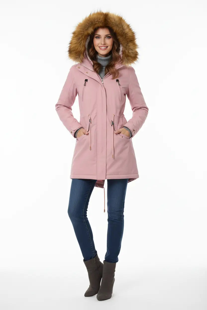 Women’s Cotton Padded Parka Mid Length Hooded Coat