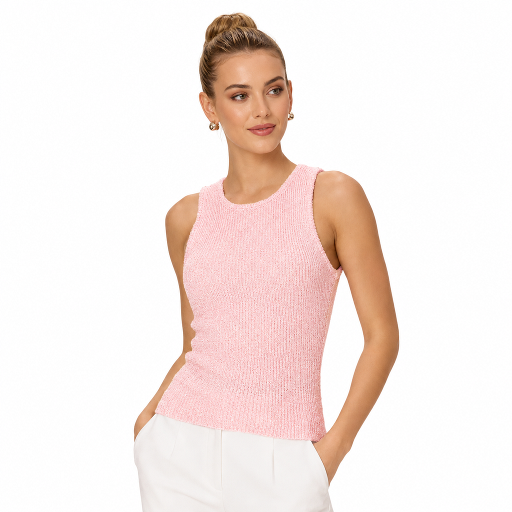 Solid-color Minimalist Sleeveless Figure-flattering Tank Top