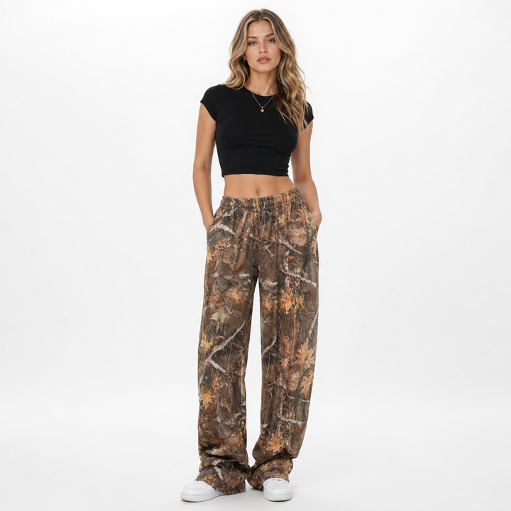 Camouflage Cargo Pants Women High Waist Street Fit